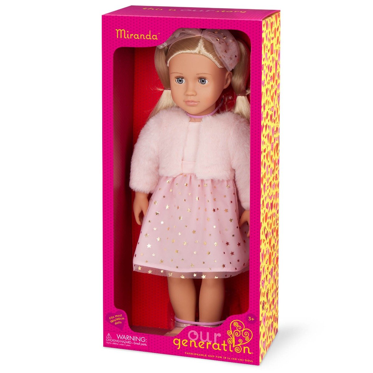 Papusa Miranda in rochita roz, Our Generation, 46 cm