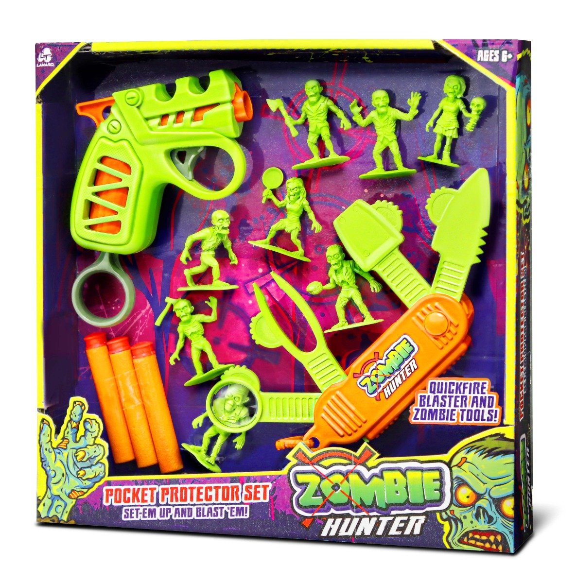 Set arme de jucarie, Lanard Toys, Pocket Protector Zombie Hunter
