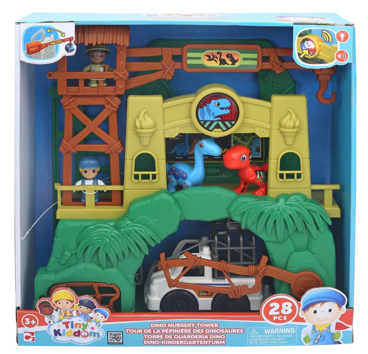Set de joaca, Tiny Kiddom, Dino Nursery Tower, 28 piese