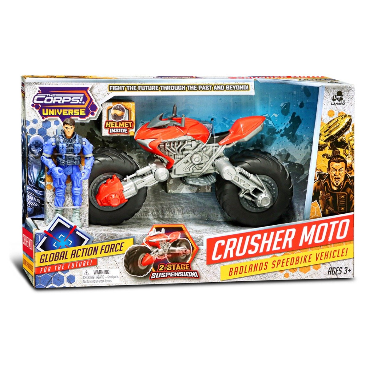 Set motocicleta cu figurina, Crusher Moto, The Corps Universe, Lanard Toys Corps imagine noua responsabilitatesociala.ro
