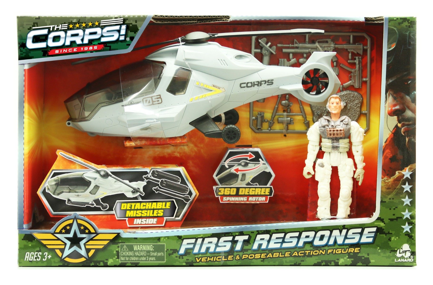 Set elicopter cu figurina, The Corps Universe, Lanard Toys