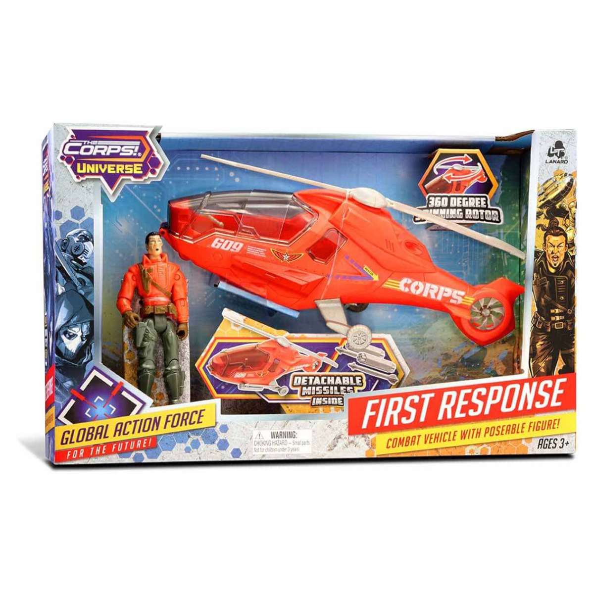 Set elicopter cu figurina, The Corps Universe, Lanard Toys Corps imagine noua responsabilitatesociala.ro