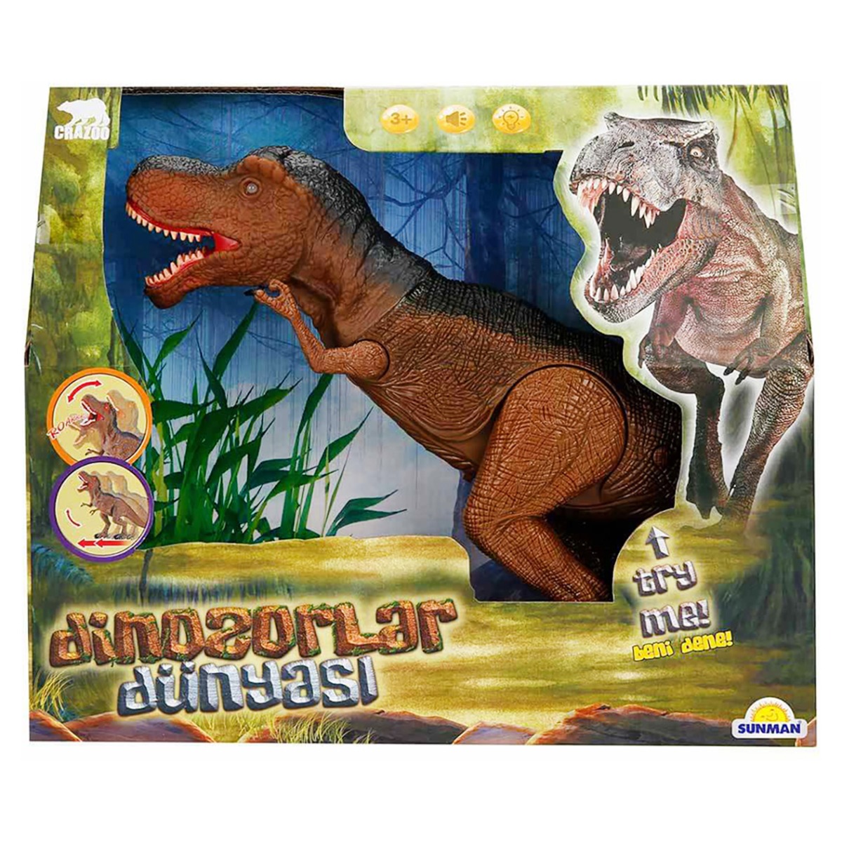 Figurina Dinozaur cu lumini si sunete, Crazoo, Maro image9