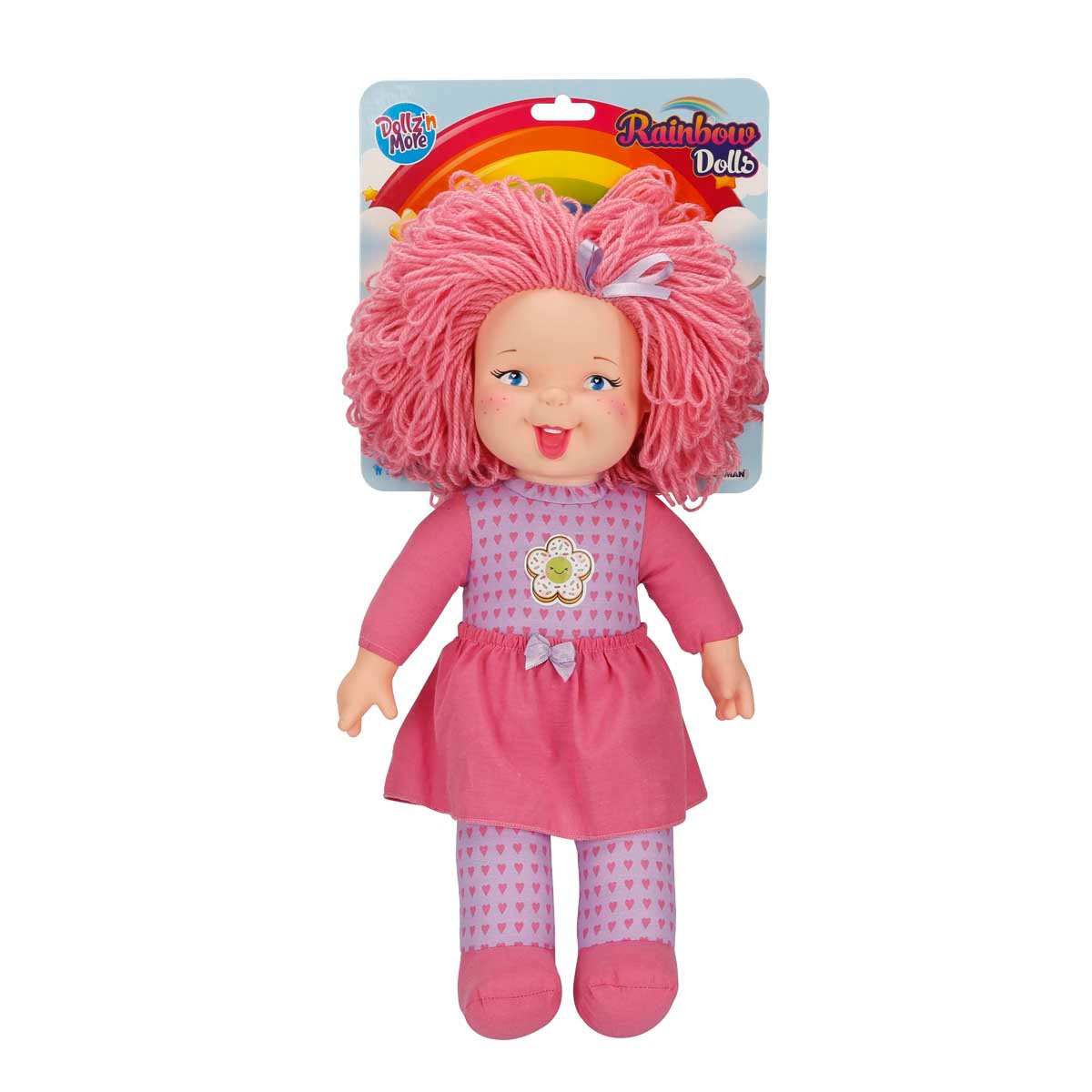 Papusa Rainbow Dolls, Dollz n More, cu par roz deschis, 45 cm