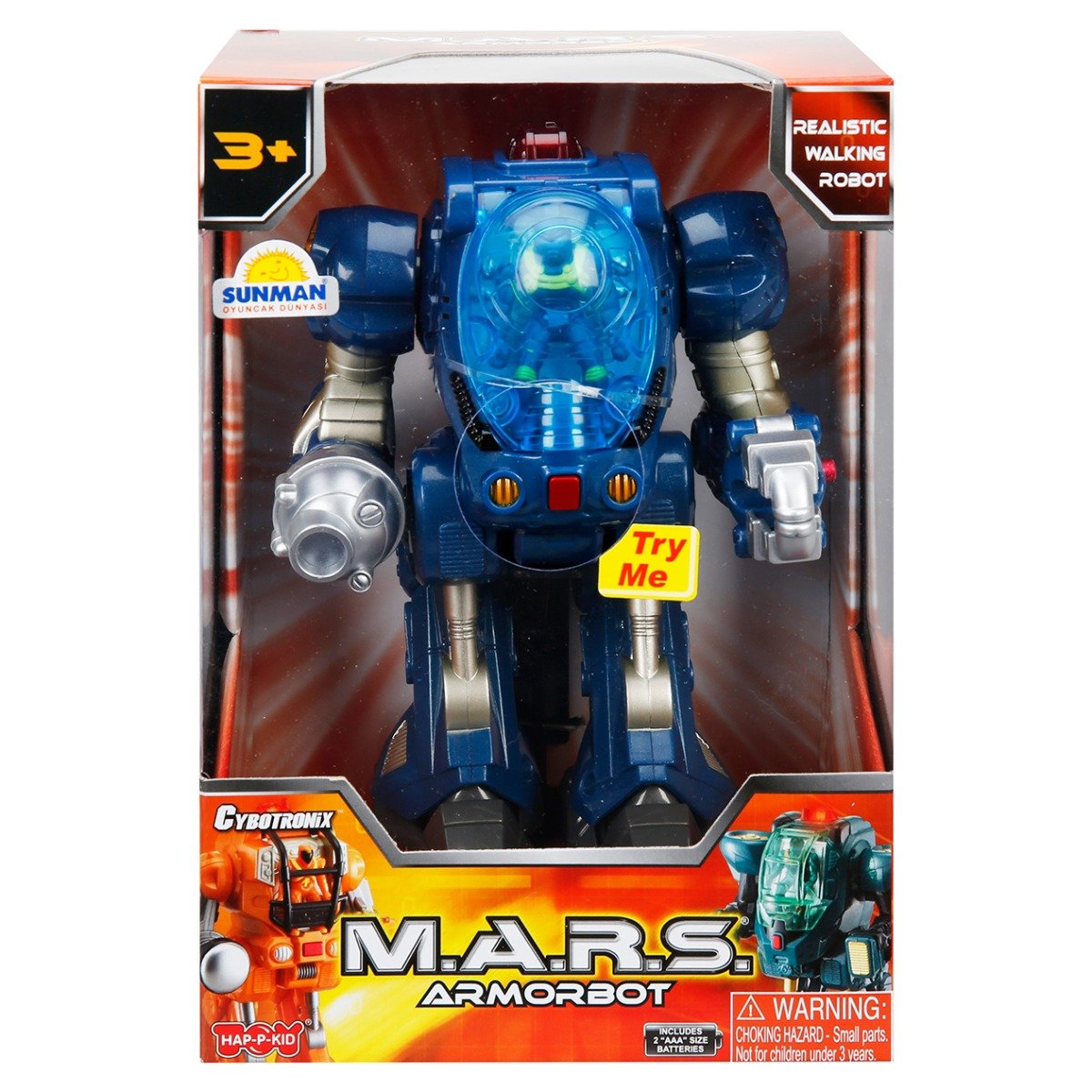 Robot blindat cu lumini si sunete, Happy Kid, M.A.R.S. 18 cm, Albastru Albastru imagine noua responsabilitatesociala.ro