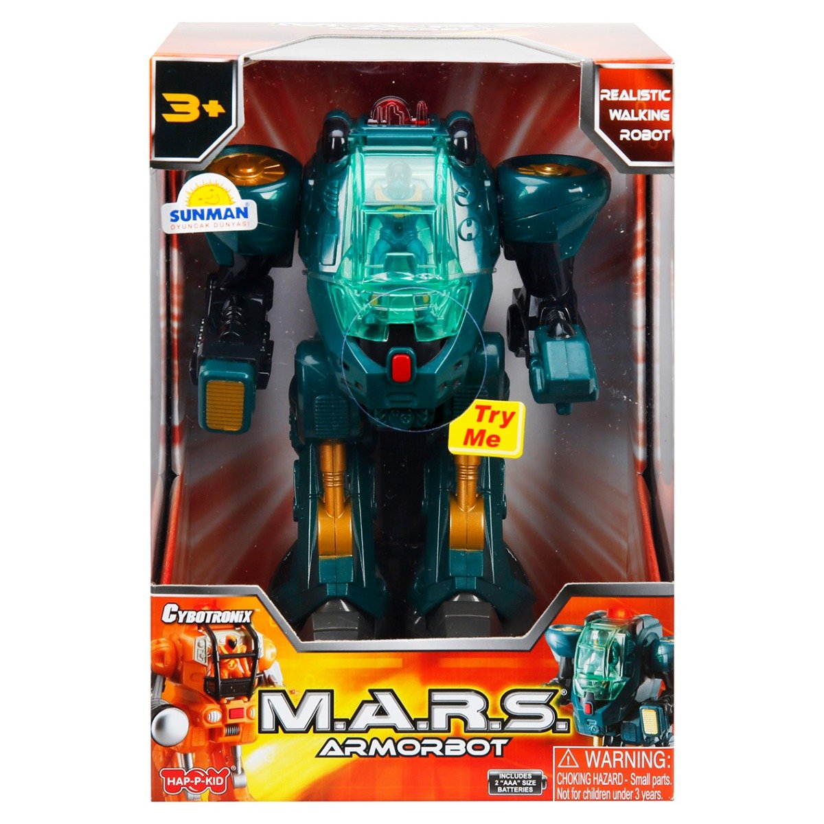 Robot blindat cu lumini si sunete, Happy Kid, M.A.R.S. 18 cm, Turcoaz