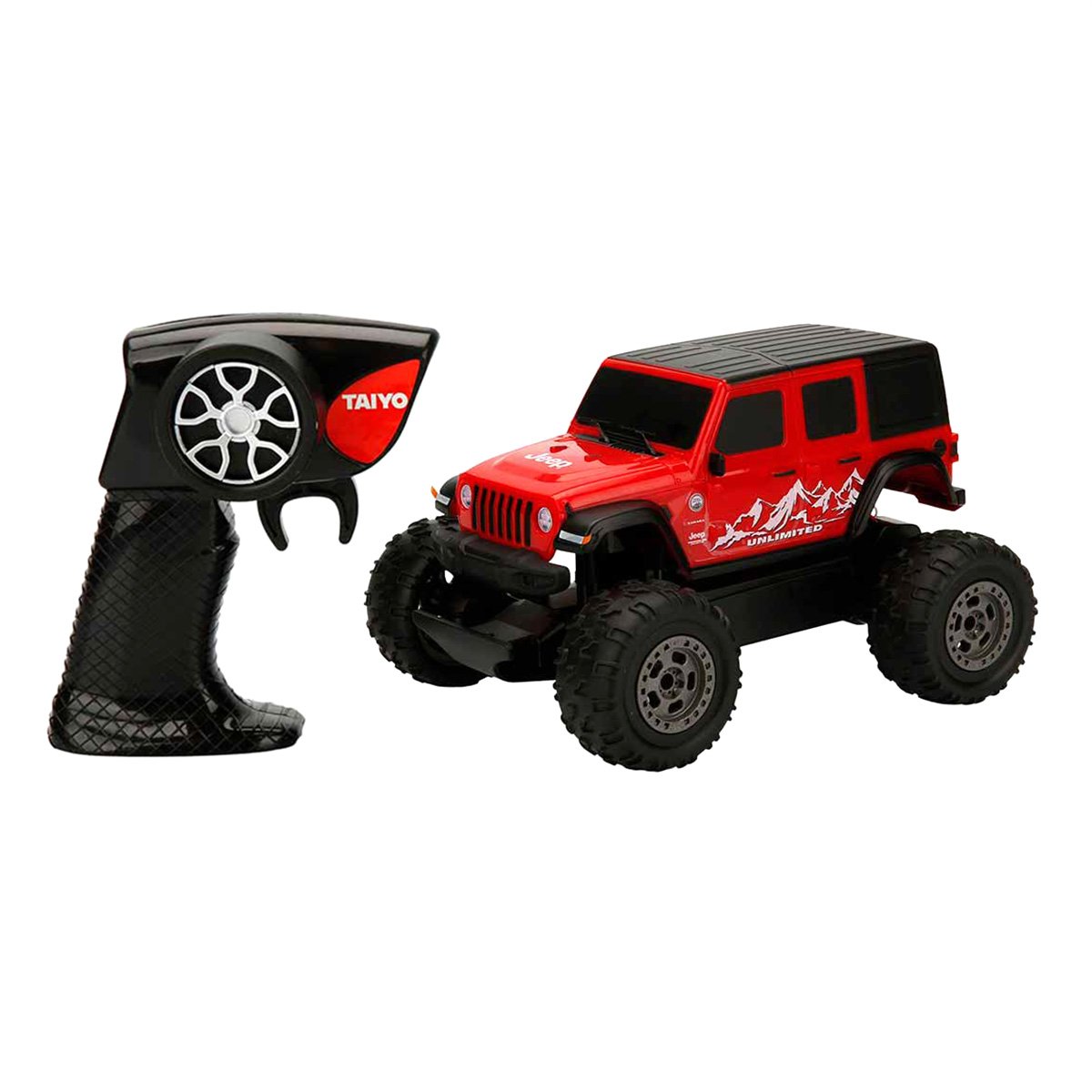 Masina de teren cu telecomanda, Taiyo, Jeep Wrangler Rubicon, Rosu, 1:22