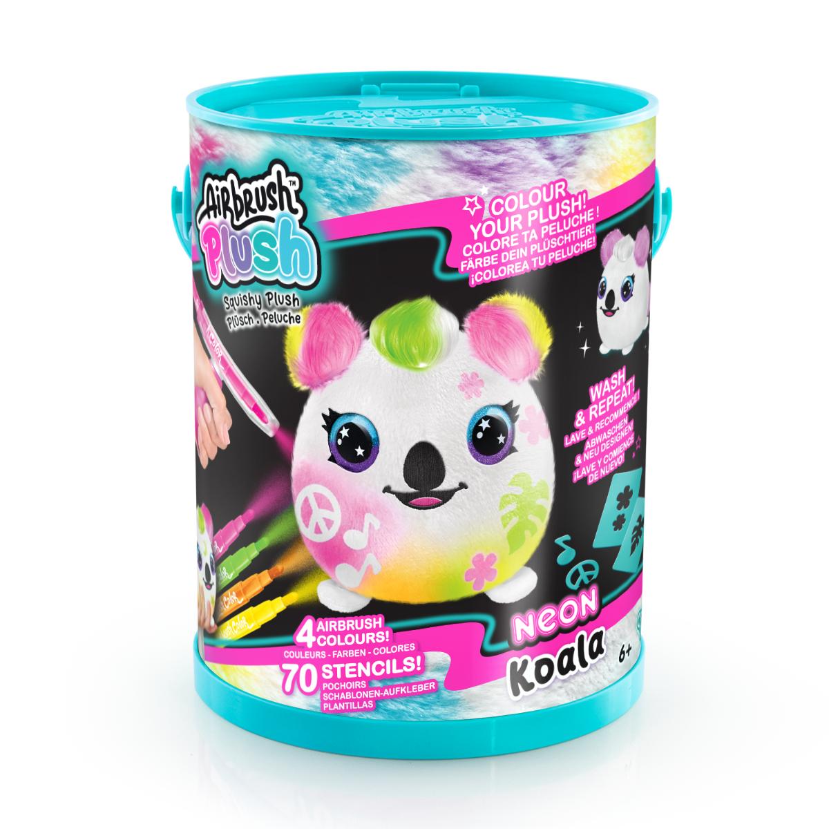 Set de joaca creativ, Airbrush Plush, Neon, Koala, S2