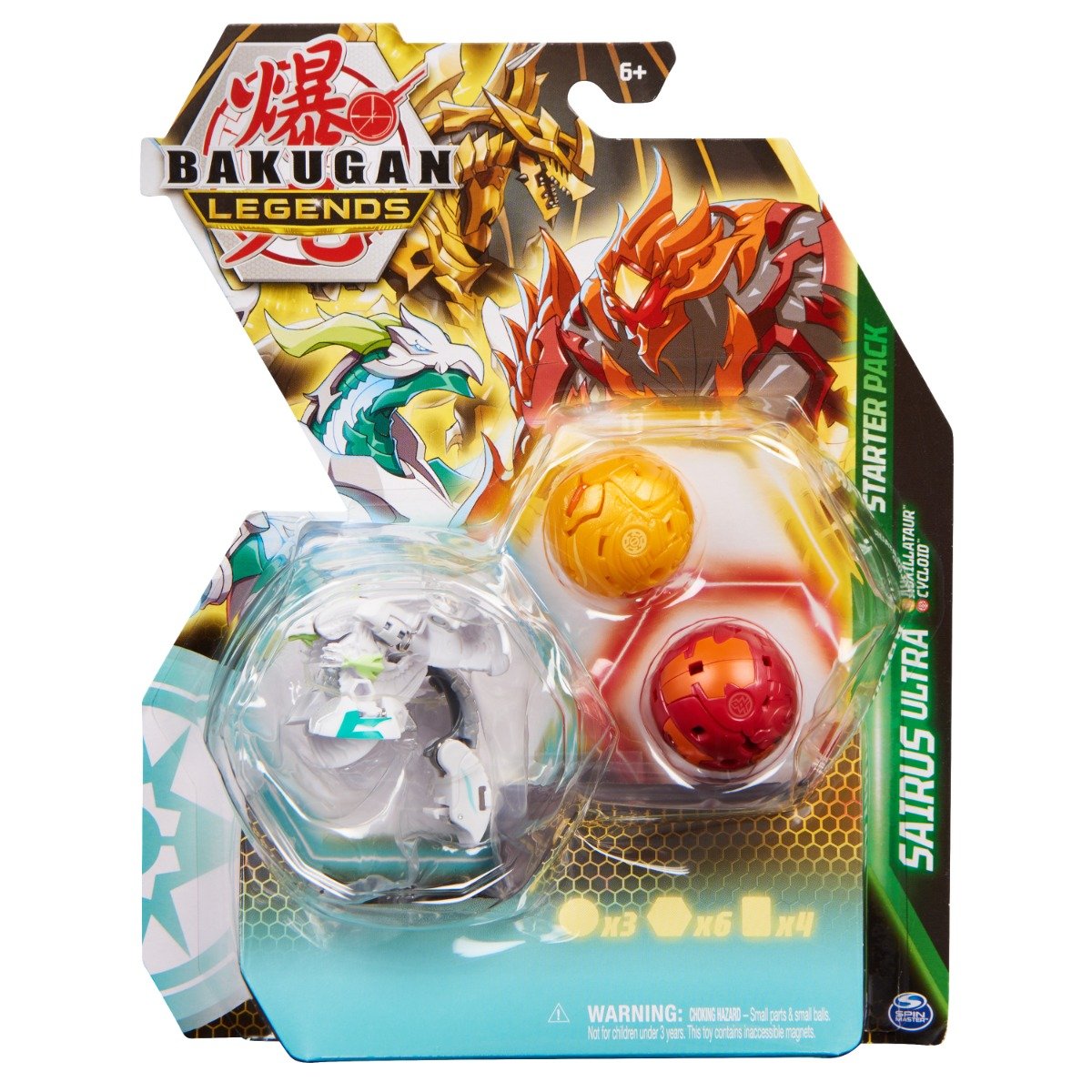 Figurina Bakugan Legends, Starter Pack, 3 piese, Sairus Ultra, S5, 20140287