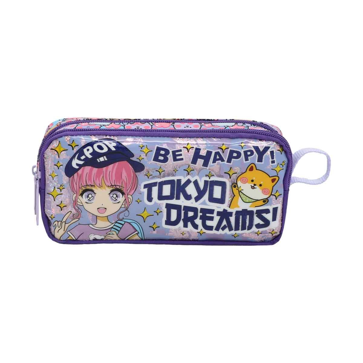 Penar dreptunghiular cu 2 fermoare, Sun Design, be happy tokyo dreams