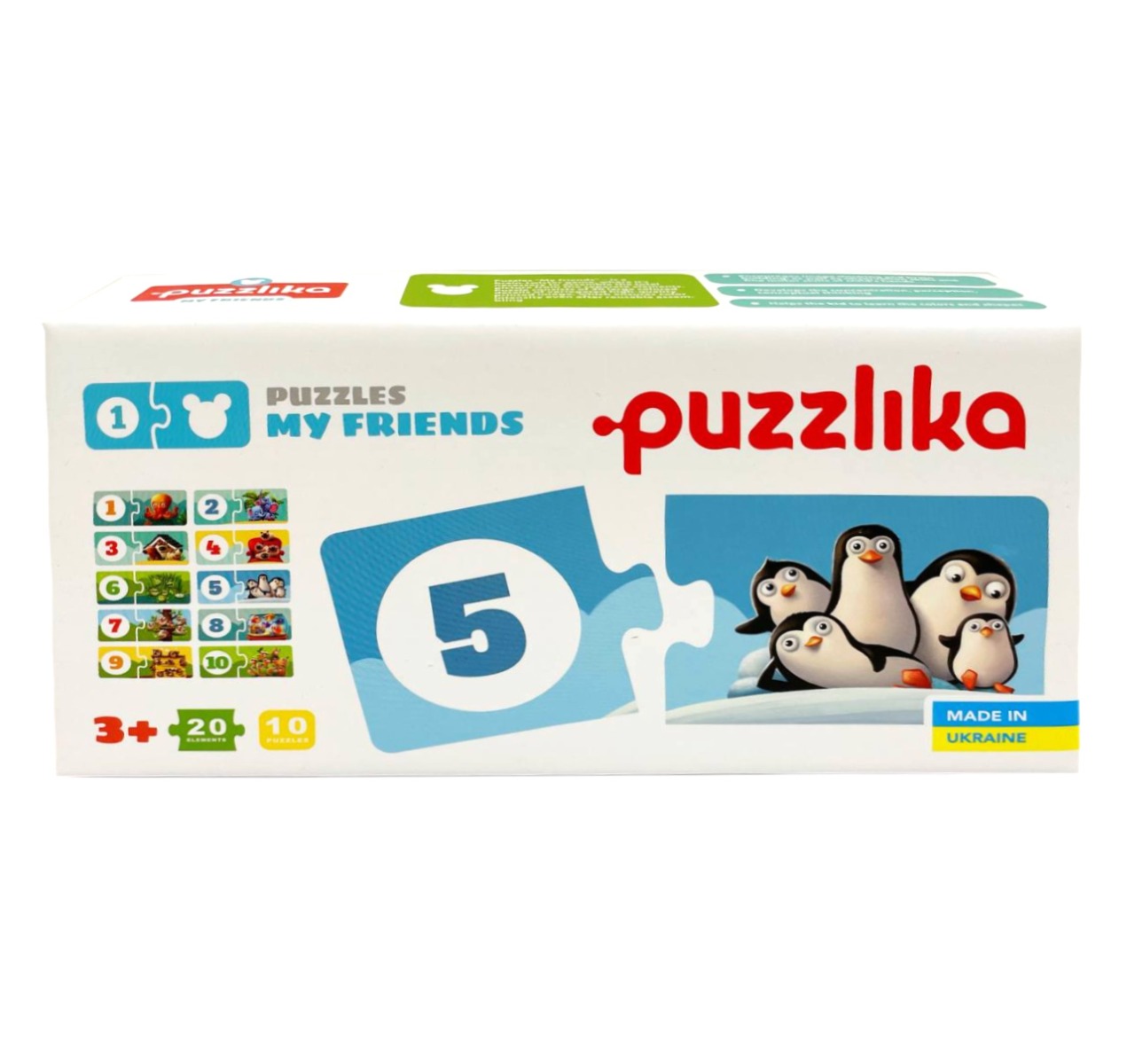 Puzzle din lemn, Cubika, Numara animalutele, 20 piese