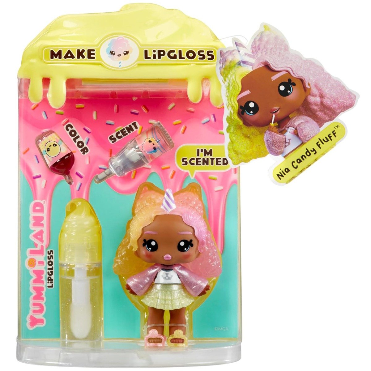 Papusa Yummiland, Lipgloss Doll S2, Nia Candy Fluff, 525462EUC