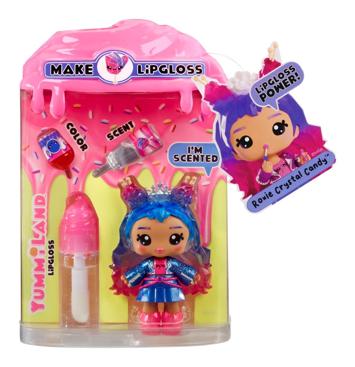 Papusa Yummiland, Lipgloss Doll S2, Roxie Crystal Candy, 525486EUC