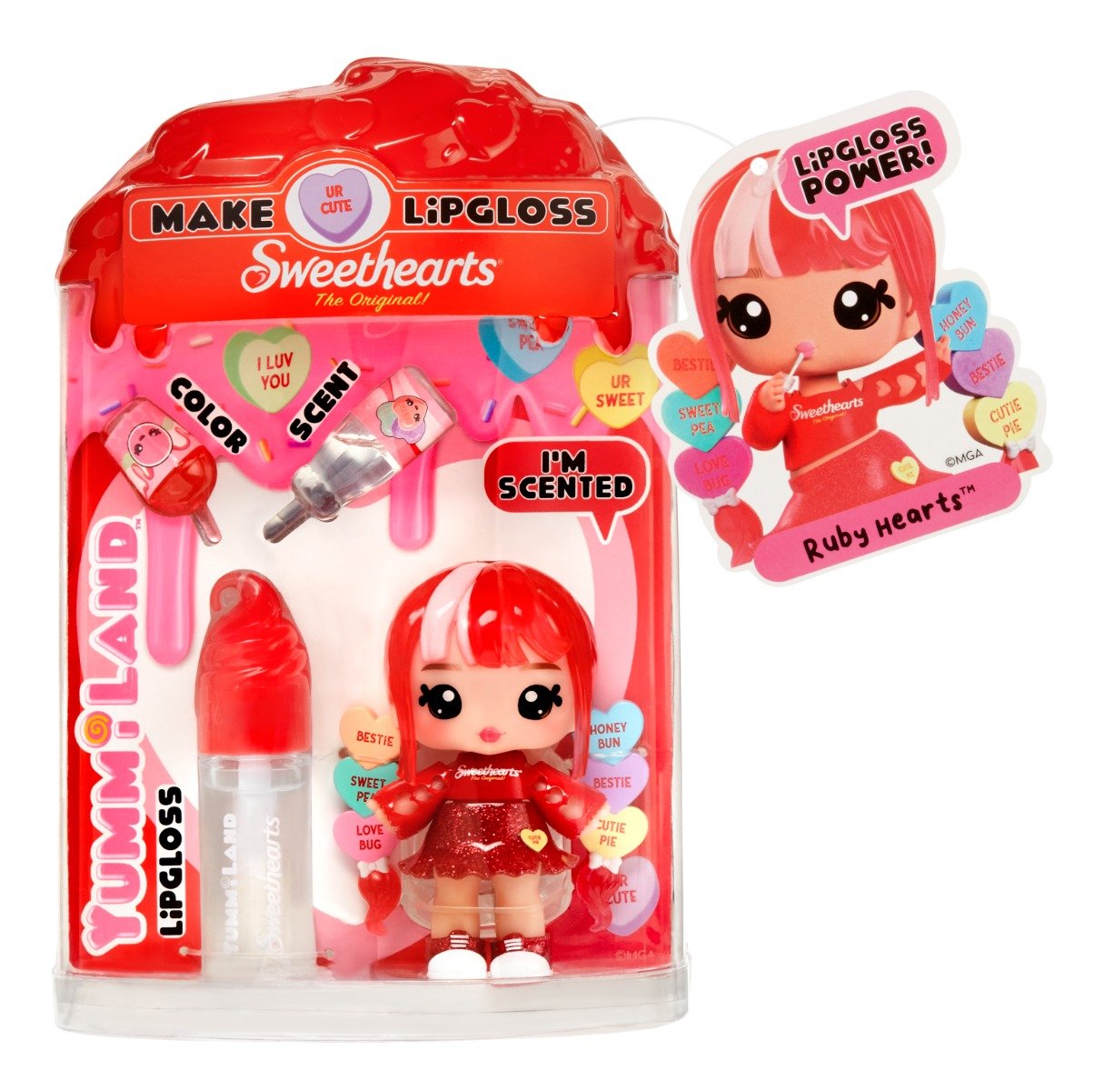 Papusa Yummiland, Lipgloss Doll Sweethearts, Ruby Hearts, 526438EUC