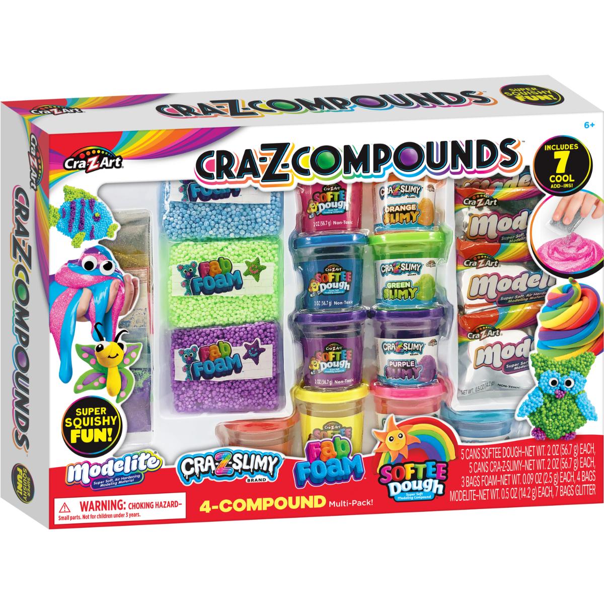 Set de creat slime cu sclipici, Cra-Z-Art, Cra-Z Compounds, 7 Ads-in Cool
