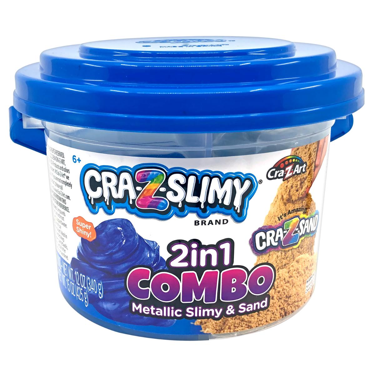 Galetusa cu slime si nisip, Cra-Z-Art, 2in1 Combo Metallic Slimy&Sand