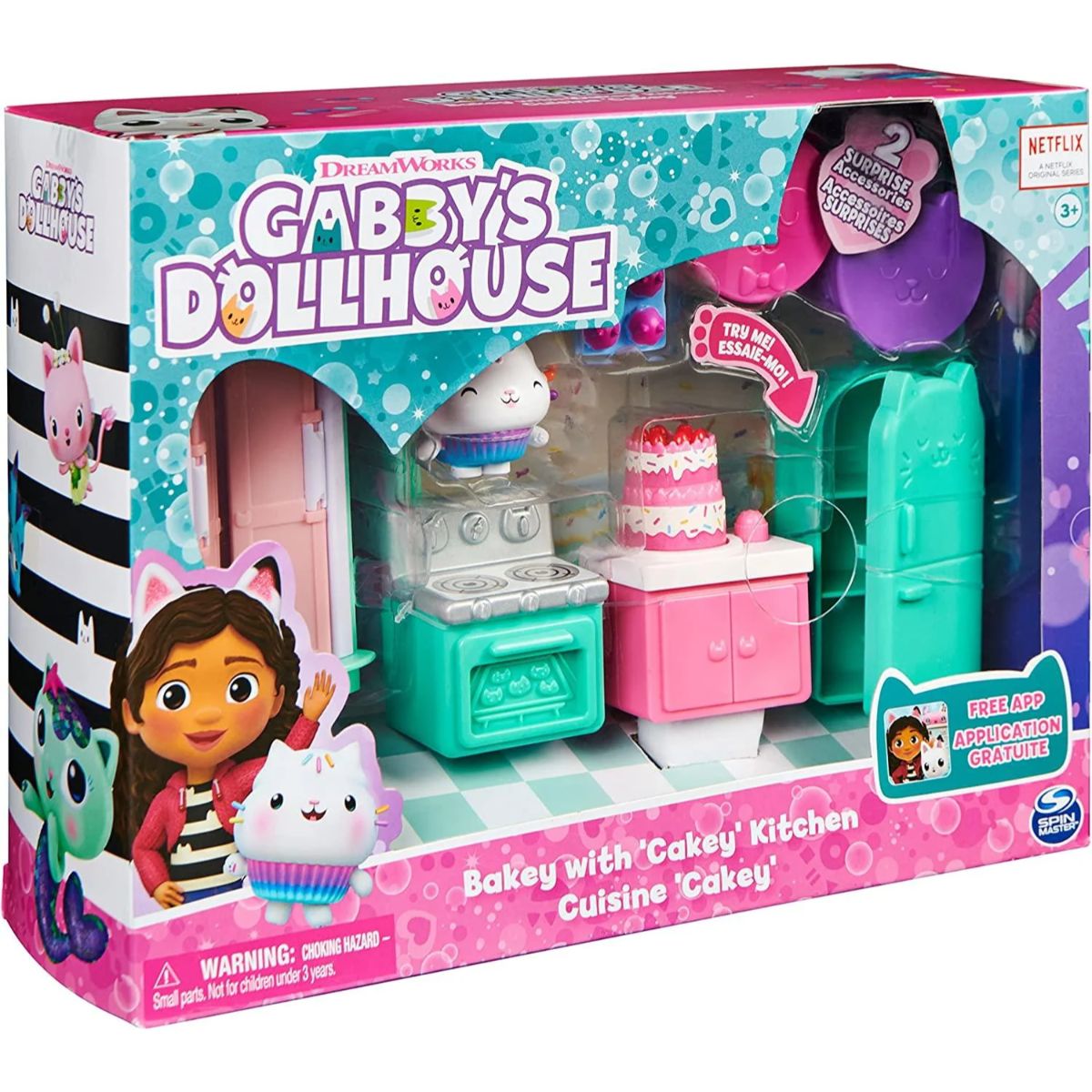 Set de joaca, Bucatarie cu accesorii, Gabby's Dollhouse, Bakey with Cakey Kitchen, 20130506