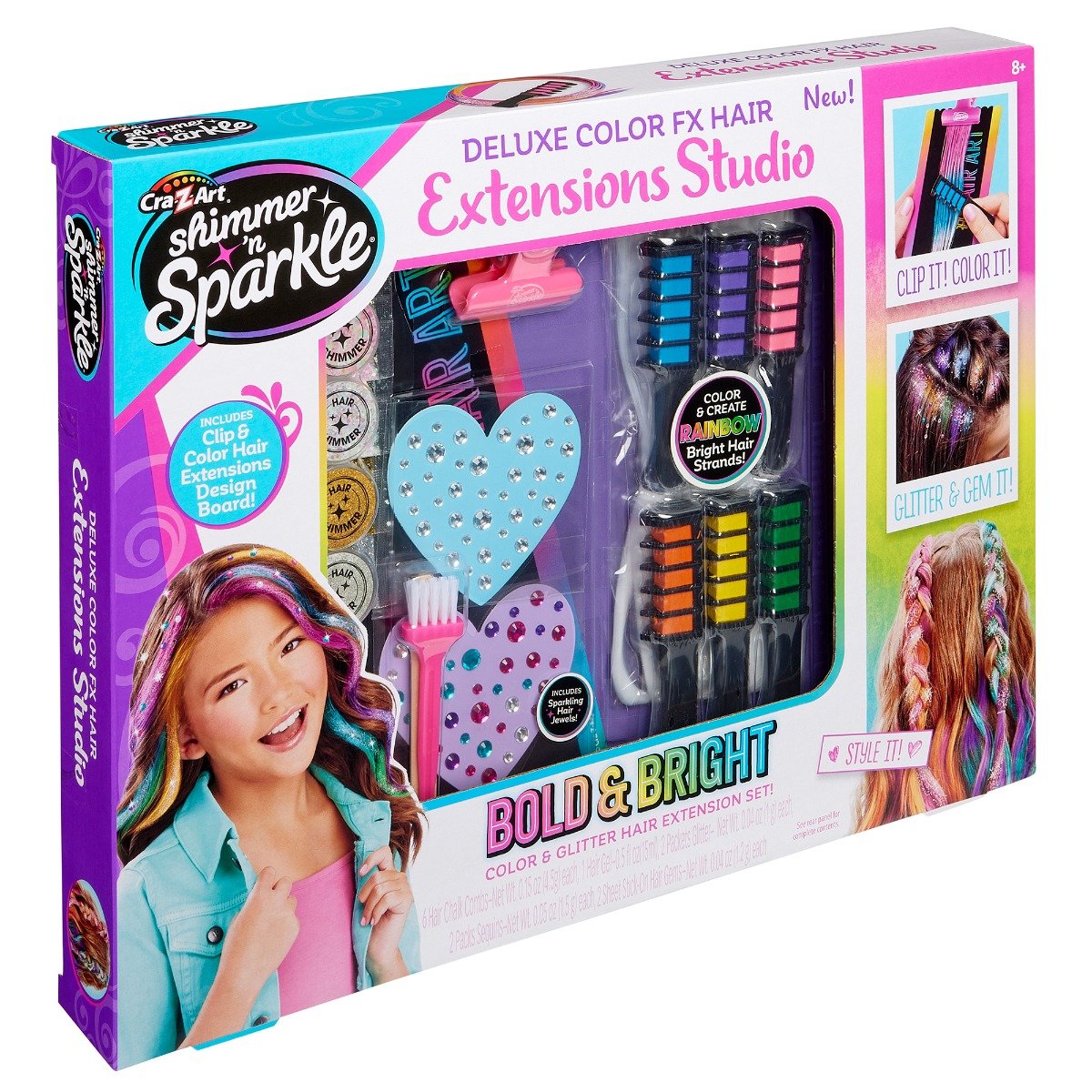 Set extensii de par, Cra-Z-Art, Color FX Hair Extensions Studio