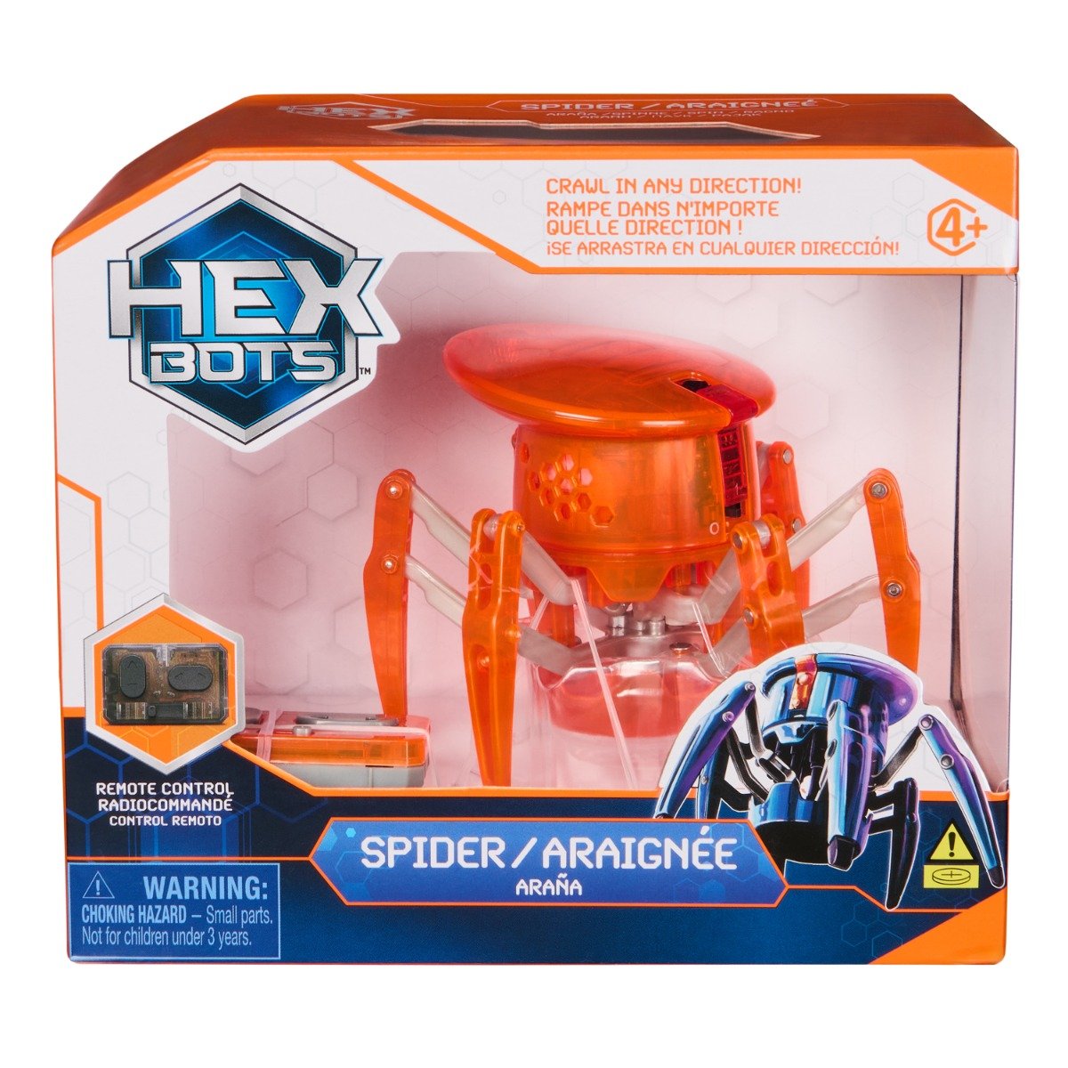 Paianjen interactiv cu telecomanda, Hexbug, Portocaliu, 20149653