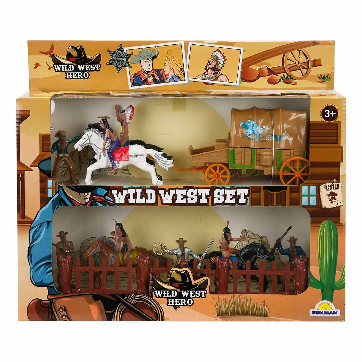 Set de joaca, Wild West Hero, Cowboy si cal cu caruta