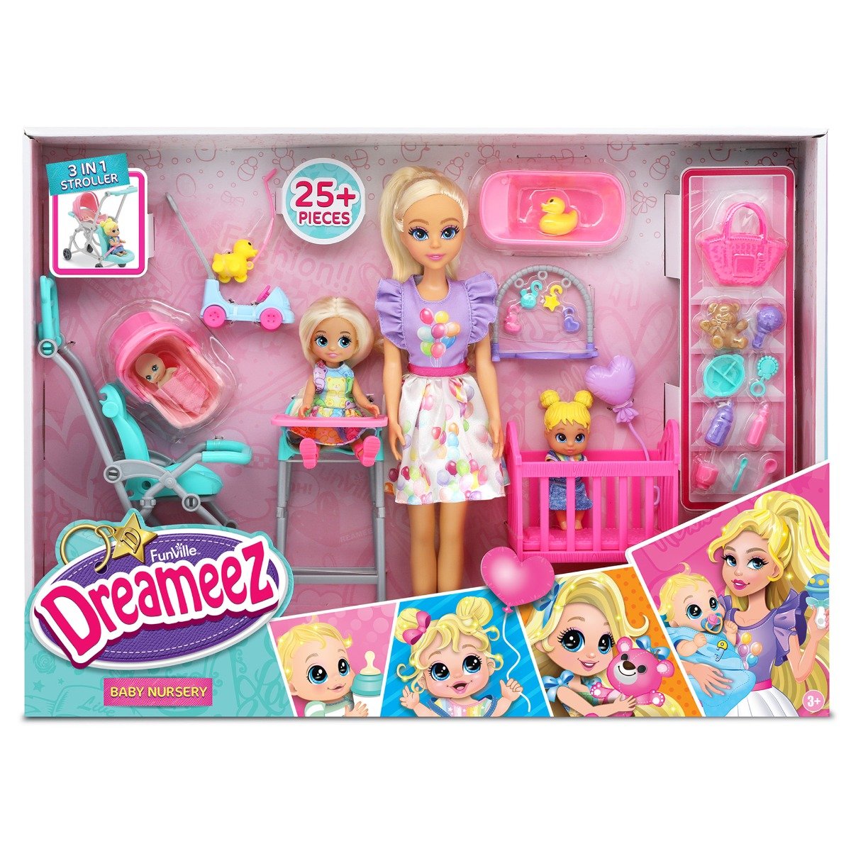 Papusa Dreameez, Baby Nursery, 25 piese