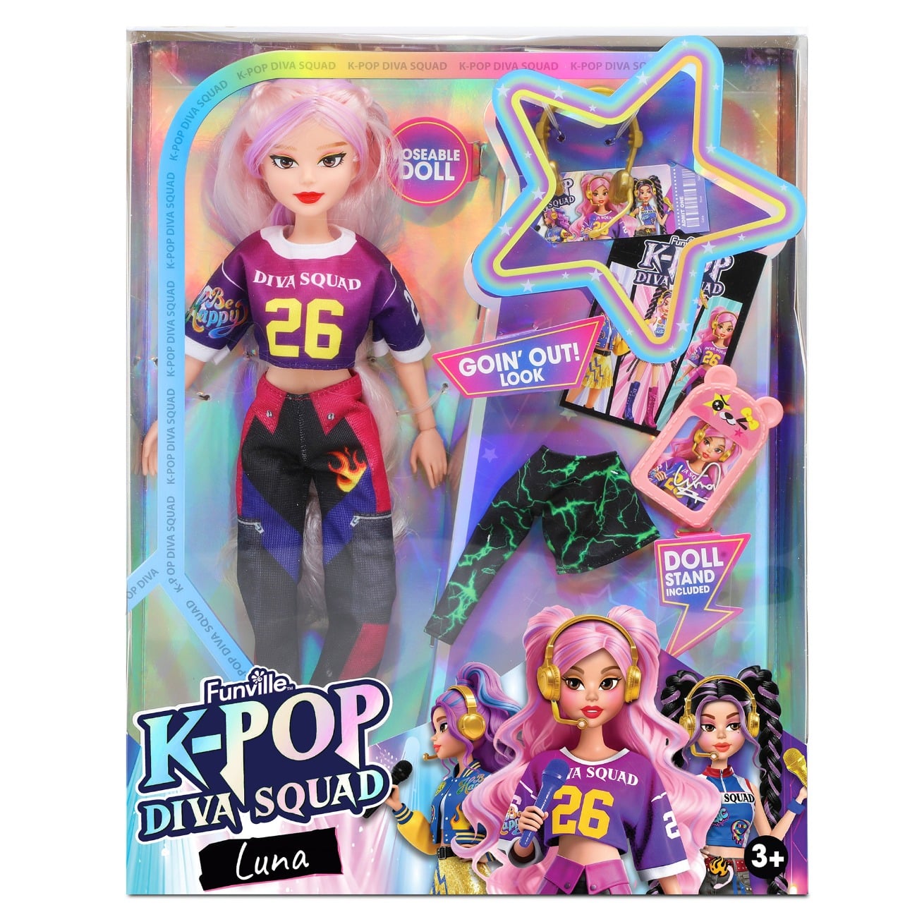 Papusa cu accesorii, Dreameez, K-Pop, Diva Squad, Luna, 29 cm