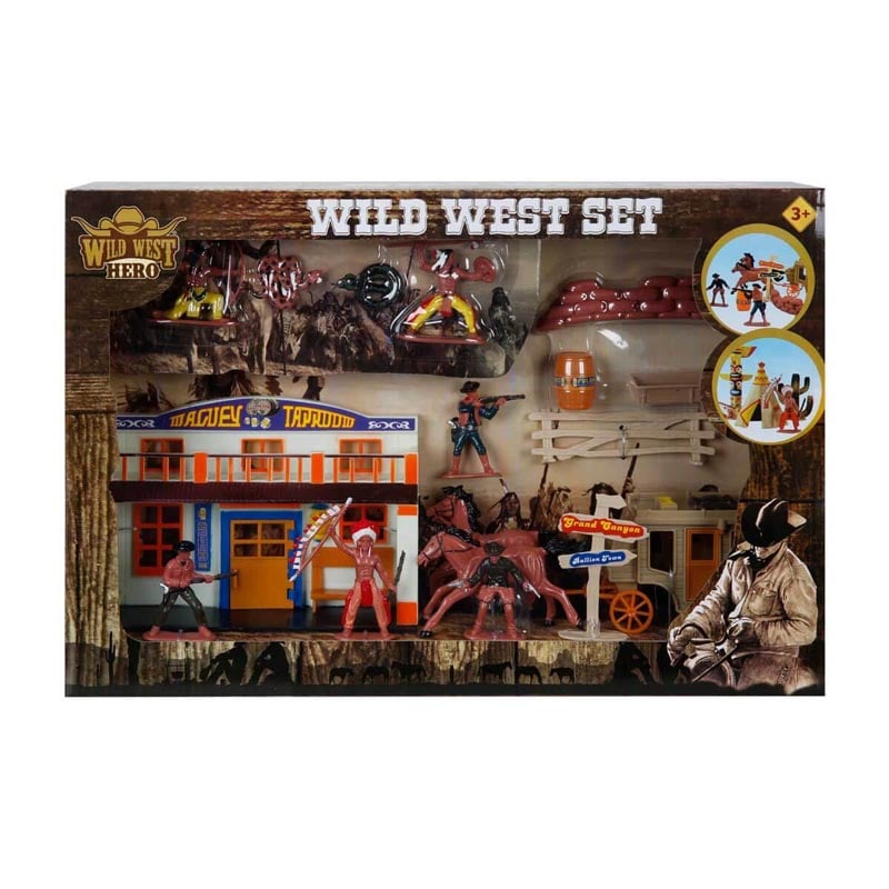 Set figurine, Wild West Hero, Cowboy si Indieni, Albastru