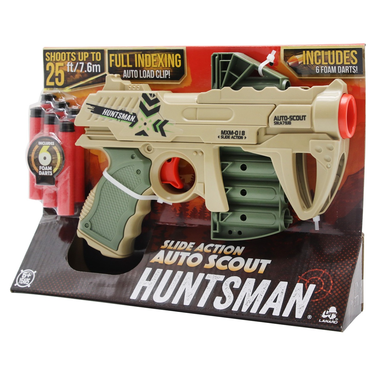 Poze Pistol Auto Scout cu 6 sageti din burete, Huntsman, Lanard Toys