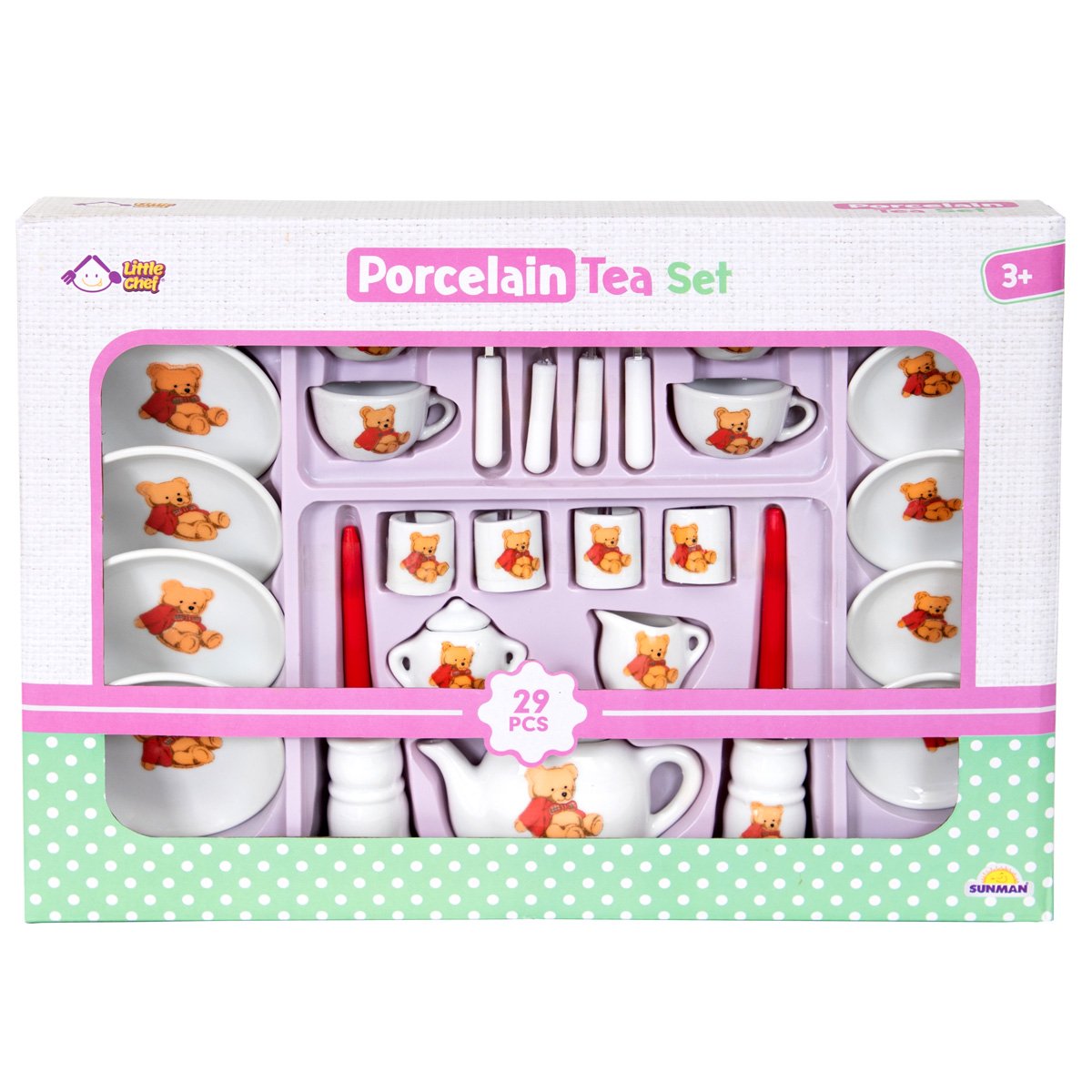 Set De Ceai, Din Portelan, Little Chef, 29 Piese, Ursulet