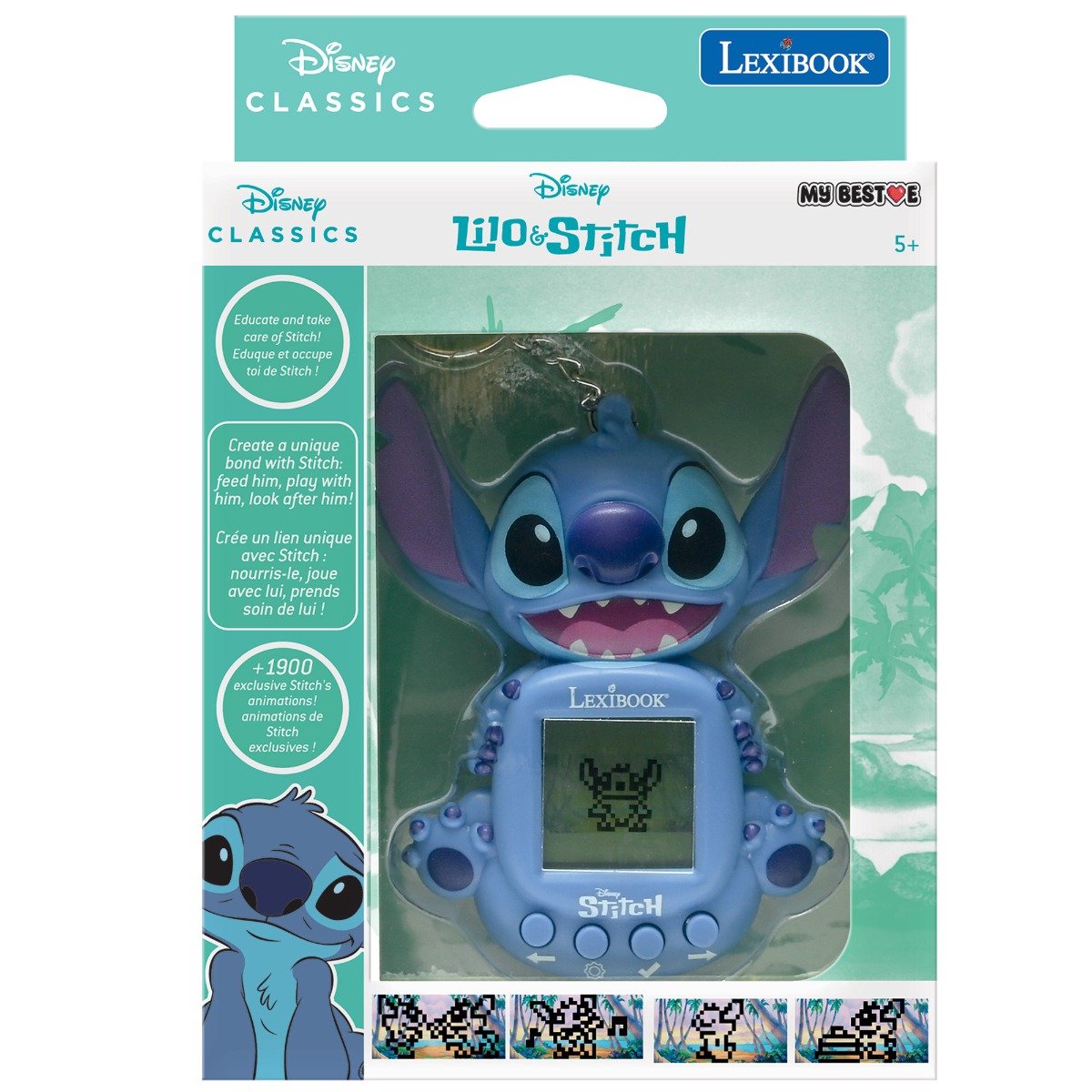 Mini consola cu 3 jocuri, Lexibook, Disney Stitch, My Best-E