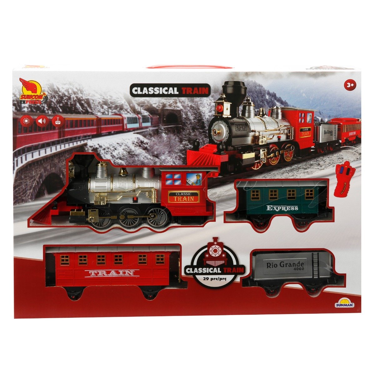 Trenulet cu lumini si sunete, Suncon, Classical Train, 29 piese