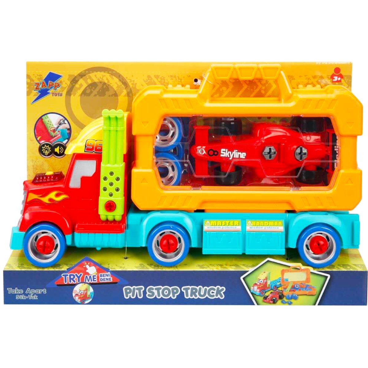 Set transportator cu masinuta de curse, in gentuta, Zapp Toys Masinute 2023-09-21