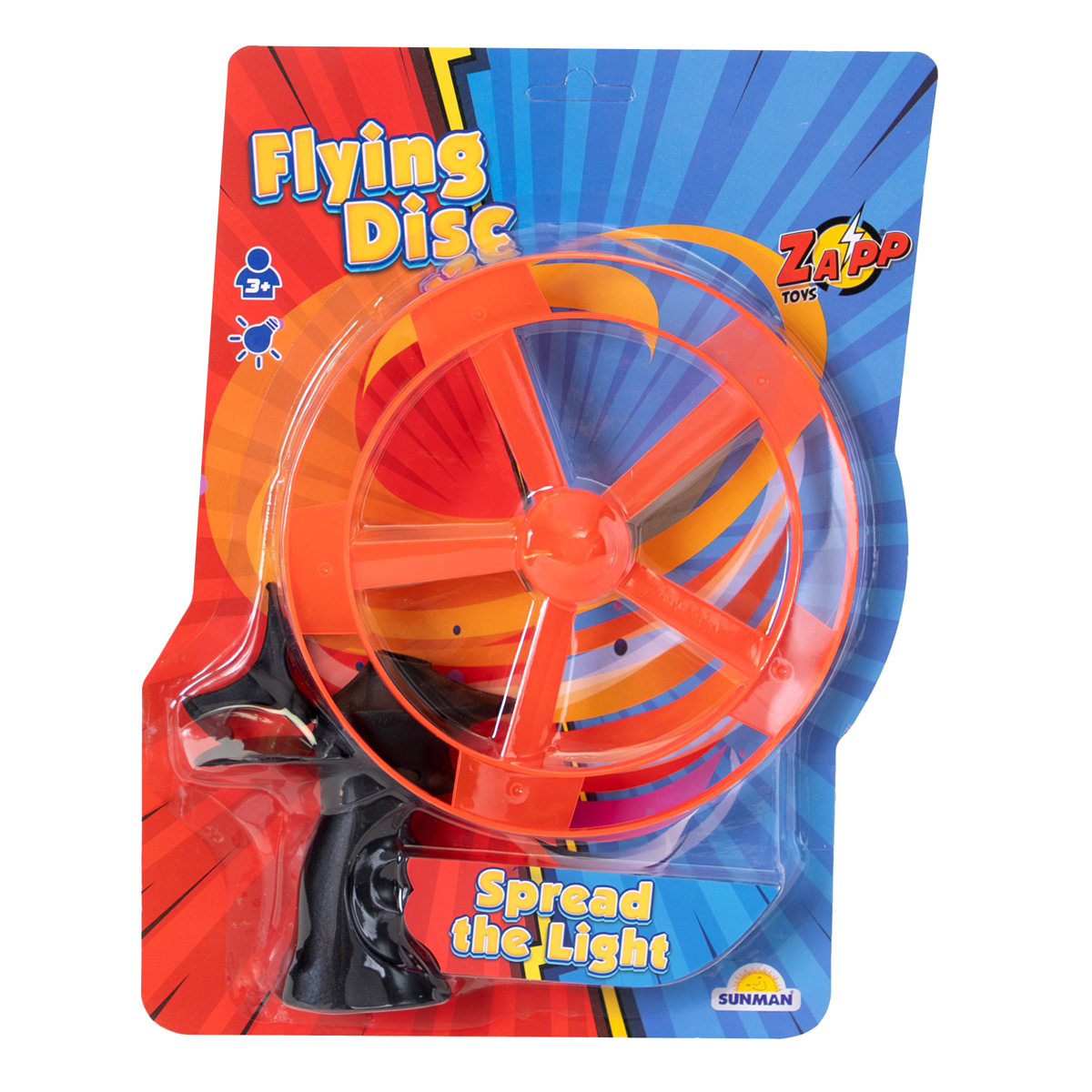 Lansator disc cu lumini, Zapp Toys, Rosu