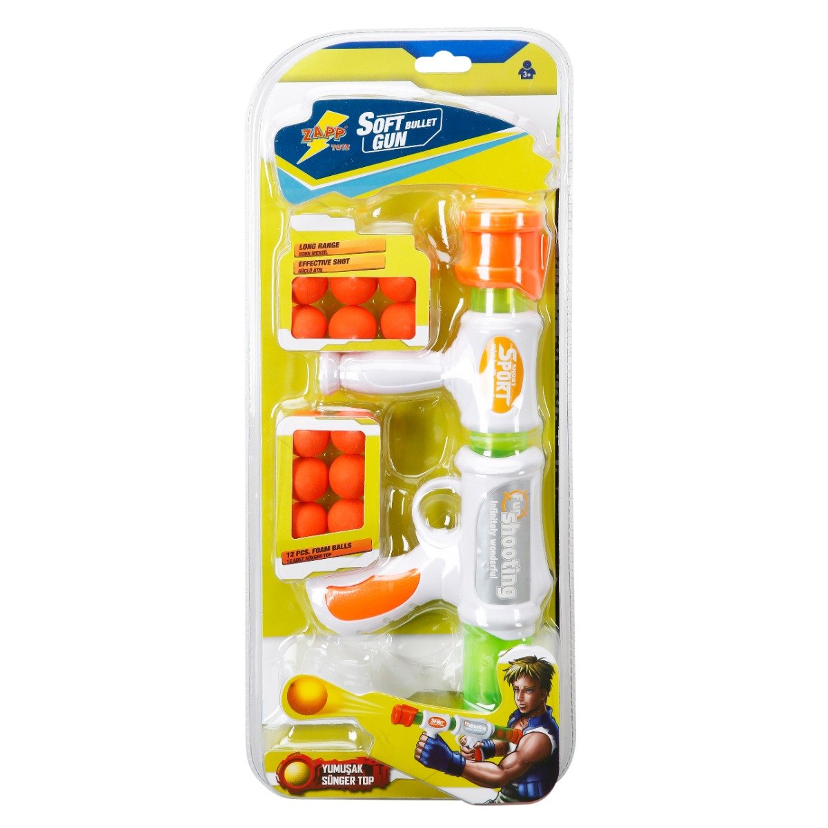 Arma de jucarie cu 12 bile din burete, Zapp Toys, Shoot Sport