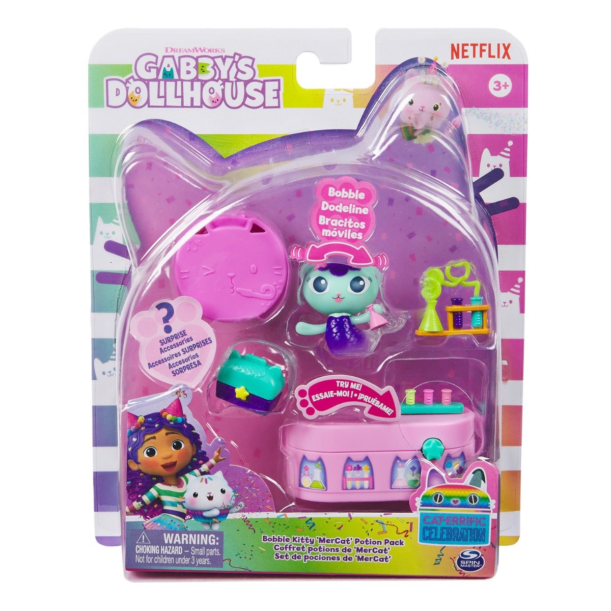 Set de joaca cu figurina, Gabbys Dollhouse, Bobble Kitty MerCat, 20144758