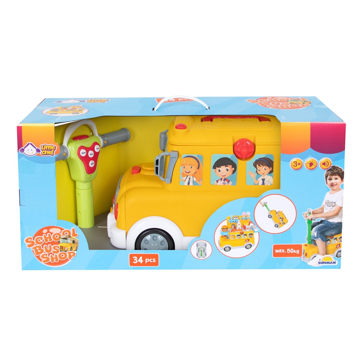 Set de joaca, Little Chef, School Bus Shop, 34 piese