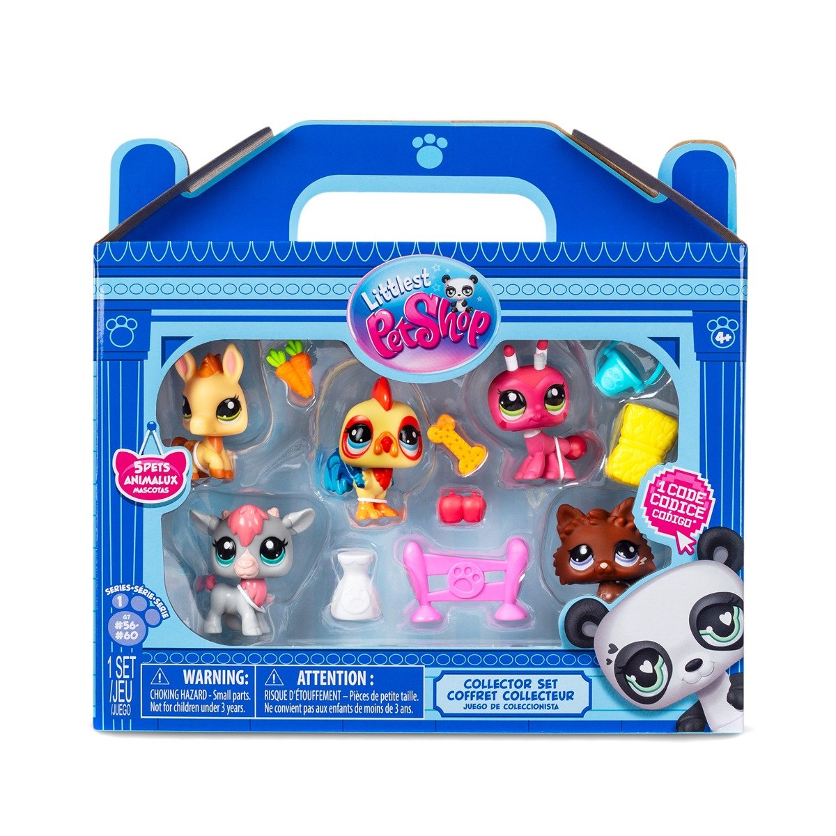 Set de joaca cu 5 animalute si accesorii, Littlest Pet Shop, Farm Besties