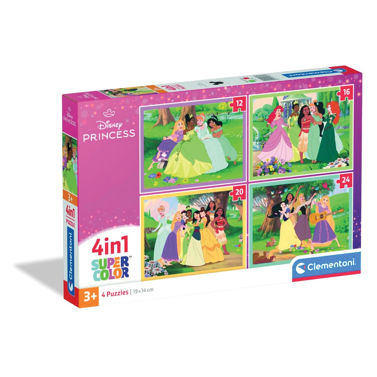 Puzzle 4 in 1 Clementoni, Disney Princess, 12, 16, 20, 24 piese
