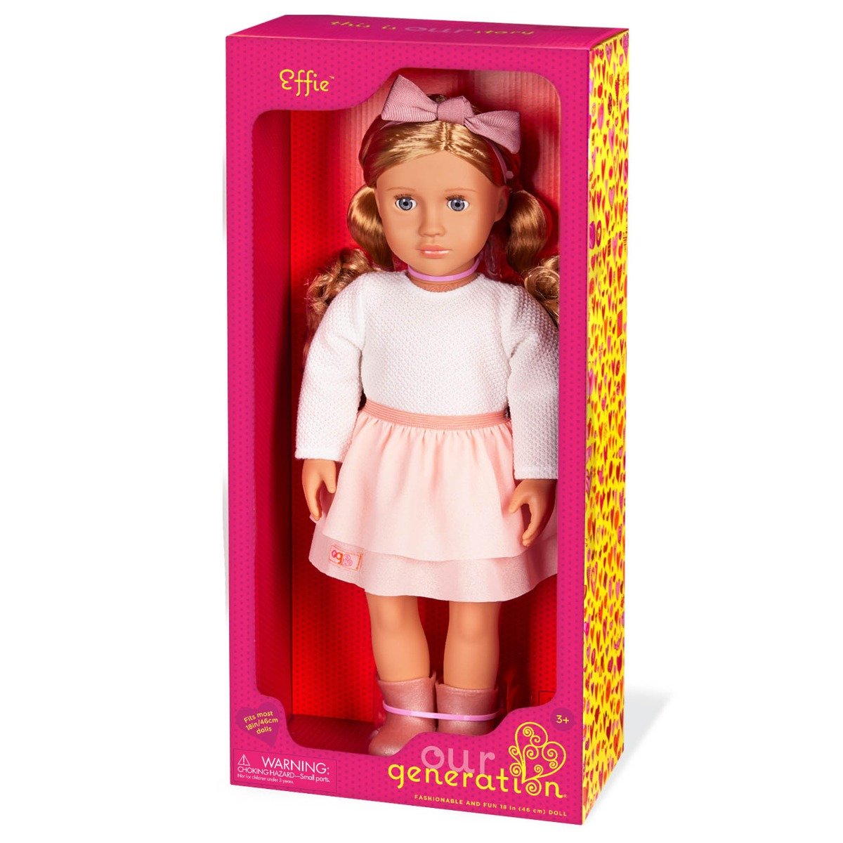 Papusa Effie in tinuta roz, Our Generation, 46 cm