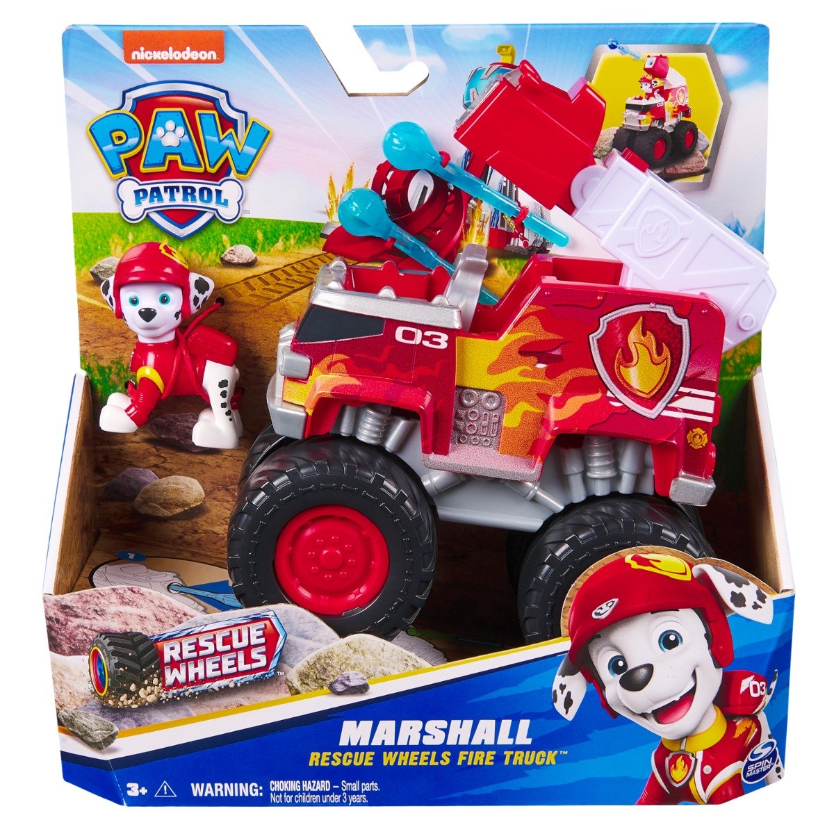 Masinuta cu figurina, Paw Patrol, Rescue Wheels Fire Truck, Marshall, 20145827