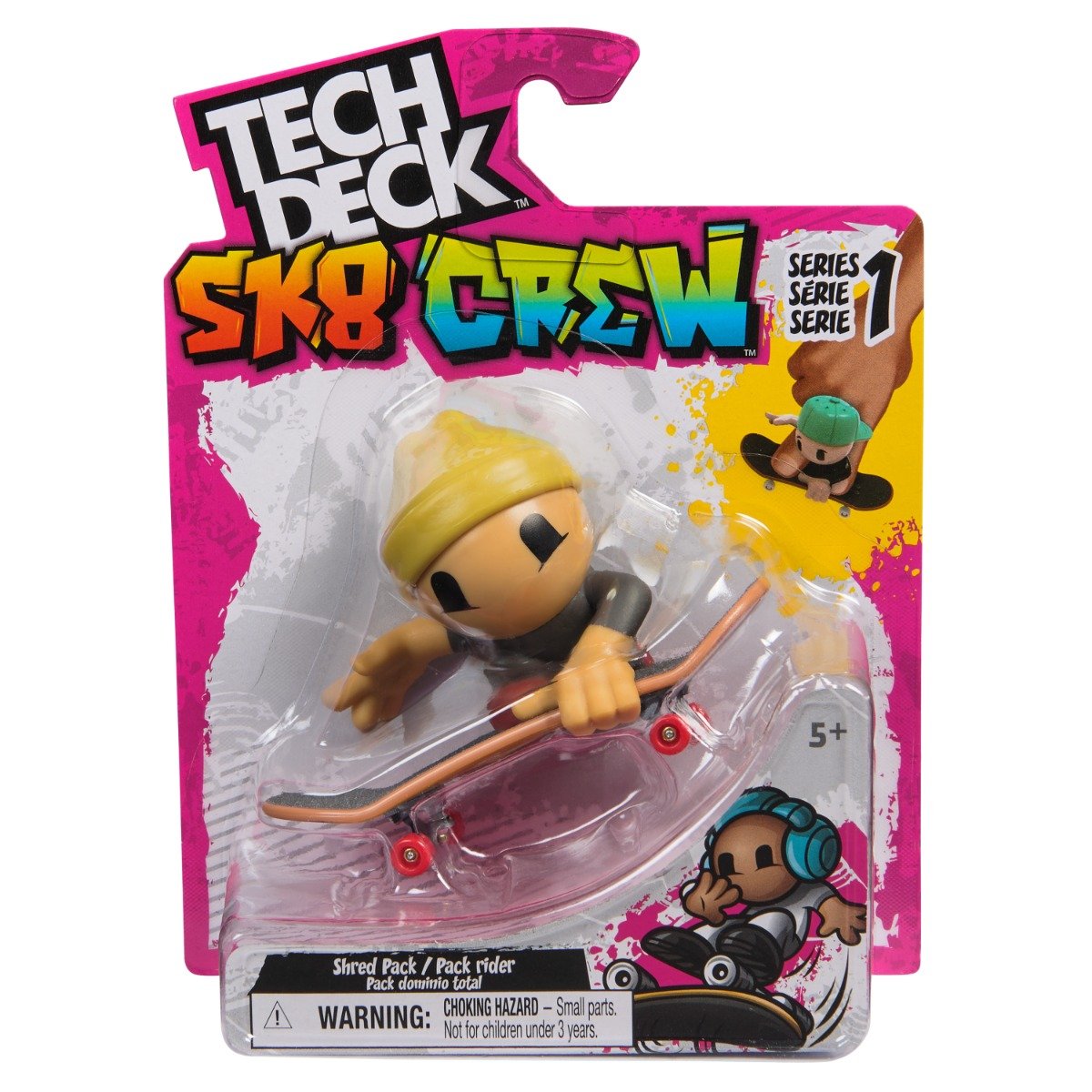 Set mini skateboard cu figurina, Tech Deck, SK8 Crew, 20148752