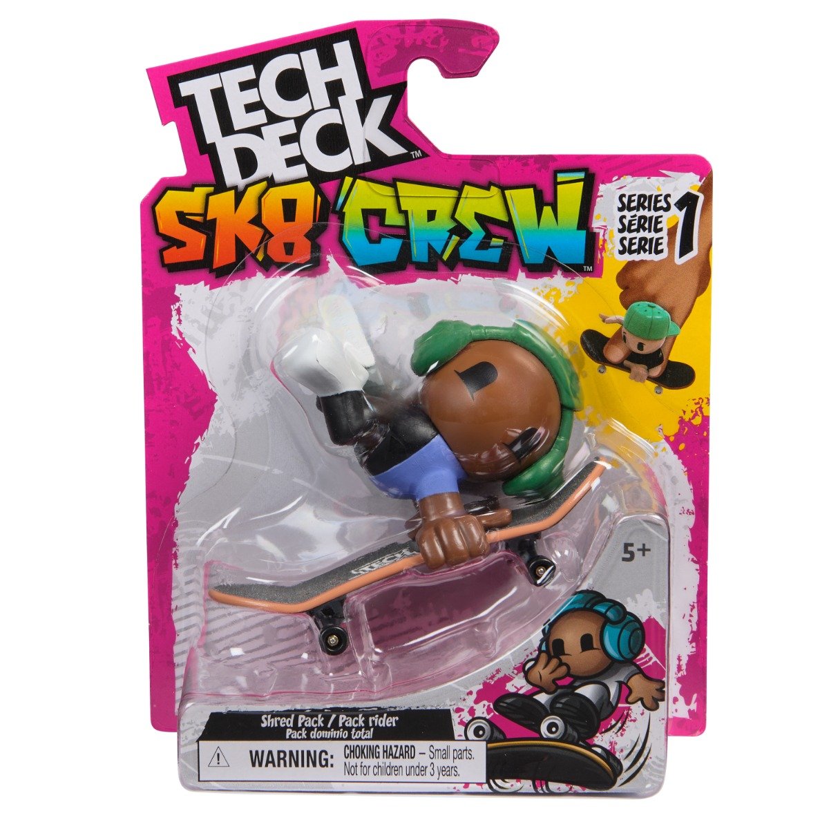 Set mini skateboard cu figurina, Tech Deck, SK8 Crew, 20149434