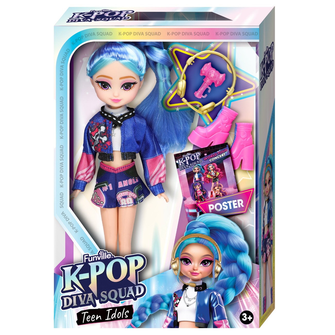 Papusa cu accesorii, Dreameez, K-Pop, Diva Squad, Teen Idols, Mina, 24 cm