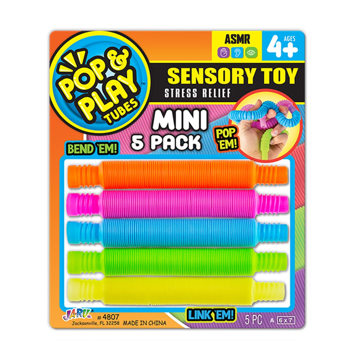 Set 5 mini tuburi flexibile, Jaru, Pop & Play
