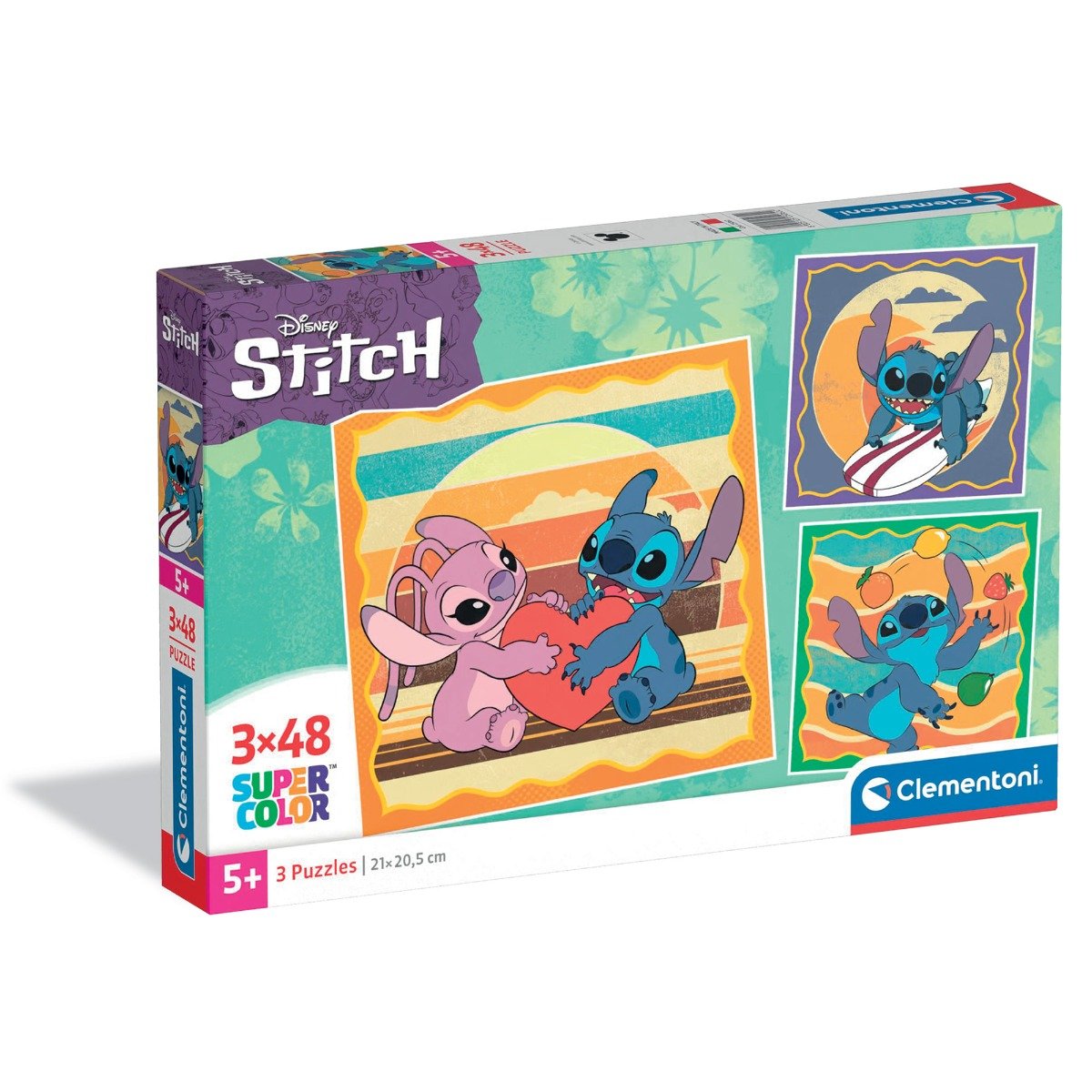 Puzzle Clementoni, Disney Stitch, 3 x 48 piese