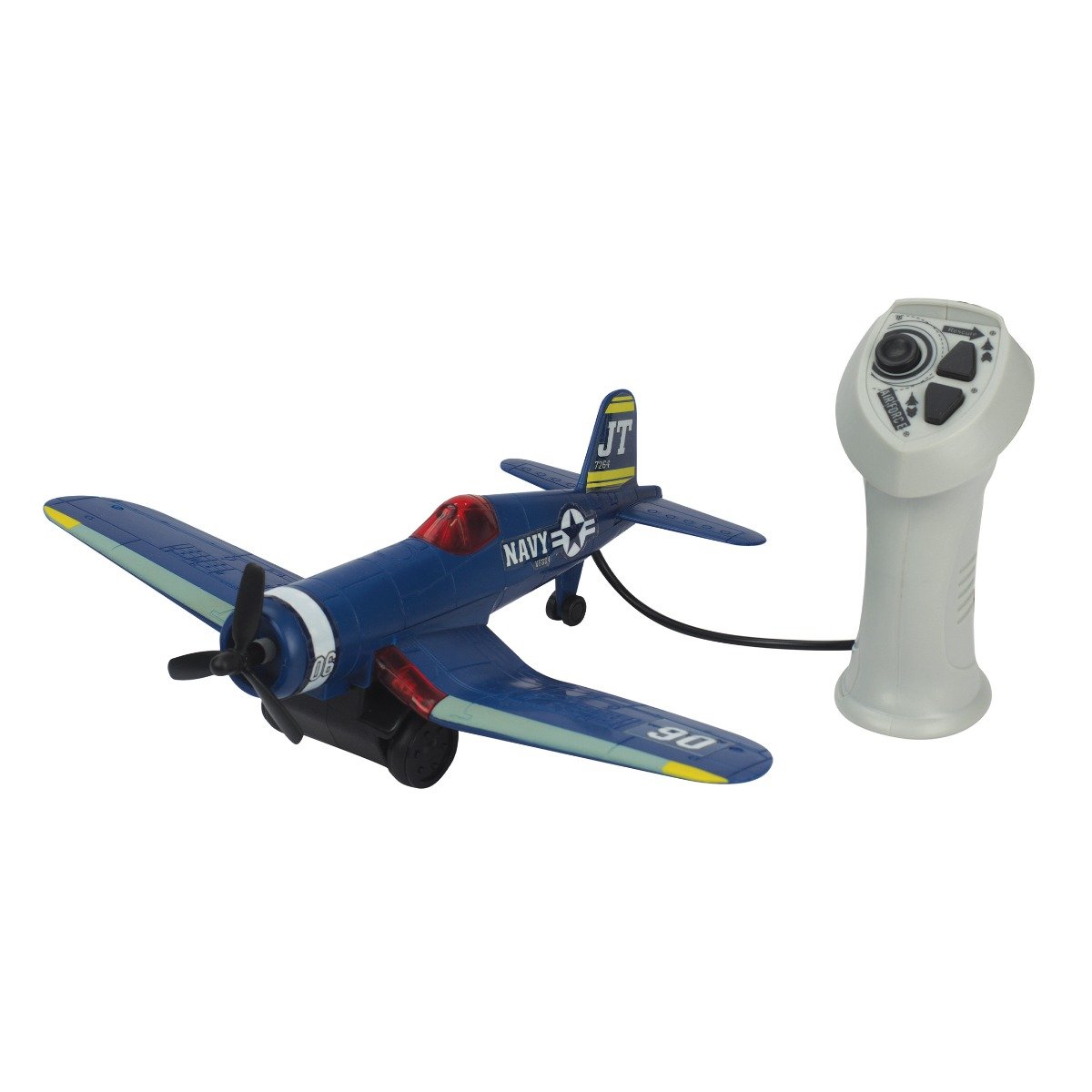 Avion de lupta cu telecomanda cu fir, Air Forces, 90, Albastru /90 imagine 2022