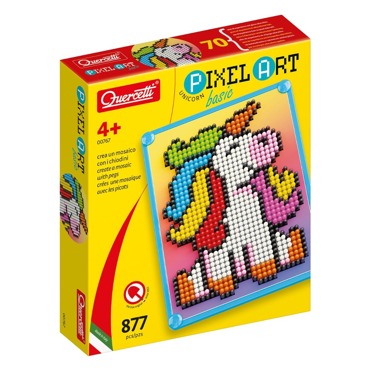 Set de creatie, Quercetti, Pixelart Basic Unicorn, 877 piese