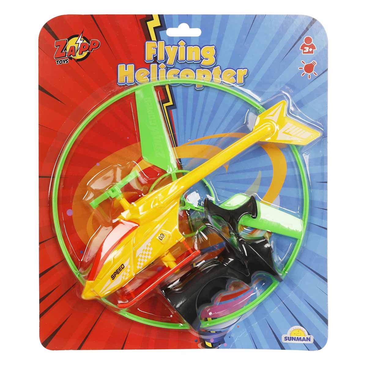 Elicopter cu lansator si lumini, Zapp Toys, Disc Verde