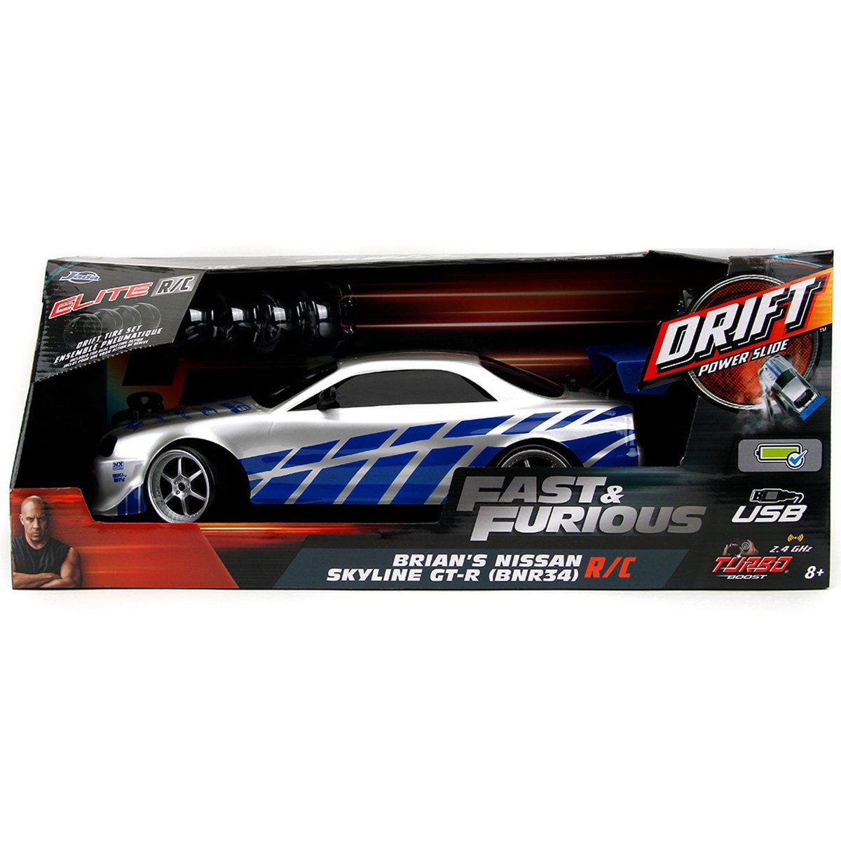 Masina cu telecomanda, Jada, Fast And Furious, Nissan Skyline, 1:10