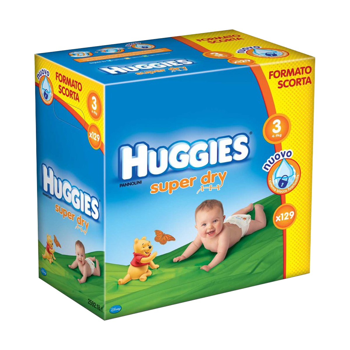 scutece huggies super dry 3, 129 buc, 4 - 9 kg
